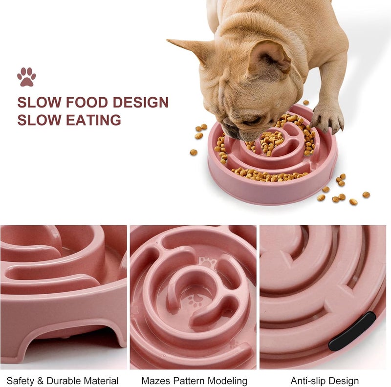 F'DIARY Slow Feeder Dog Bowls, Puzzle Dog Bowl with Anti-Slip, Slow Feeder & Non-Slip Design, Boredom and Anxiety Reducer, Suitable for All Breed Dogs and Cat - Image 3